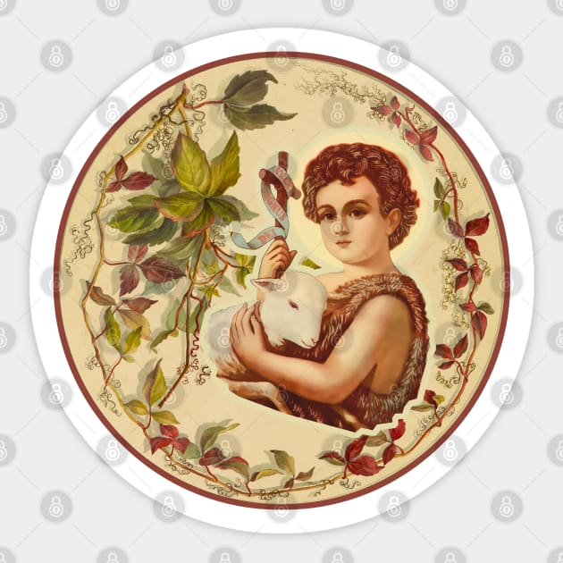 Saint John of the Baby Sheep Sticker by Marccelus